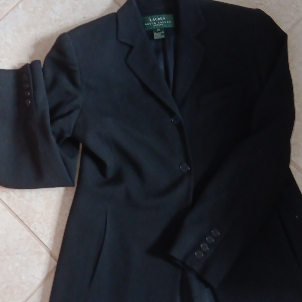 Womens Preloved Ralph Lauren Classic Black Coat.6P
